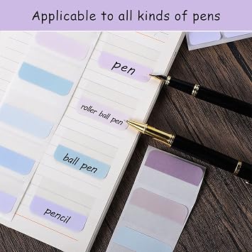 360 Pcs Sticky Index Tabs, 12 Colors, Repositionable, 2 Sizes