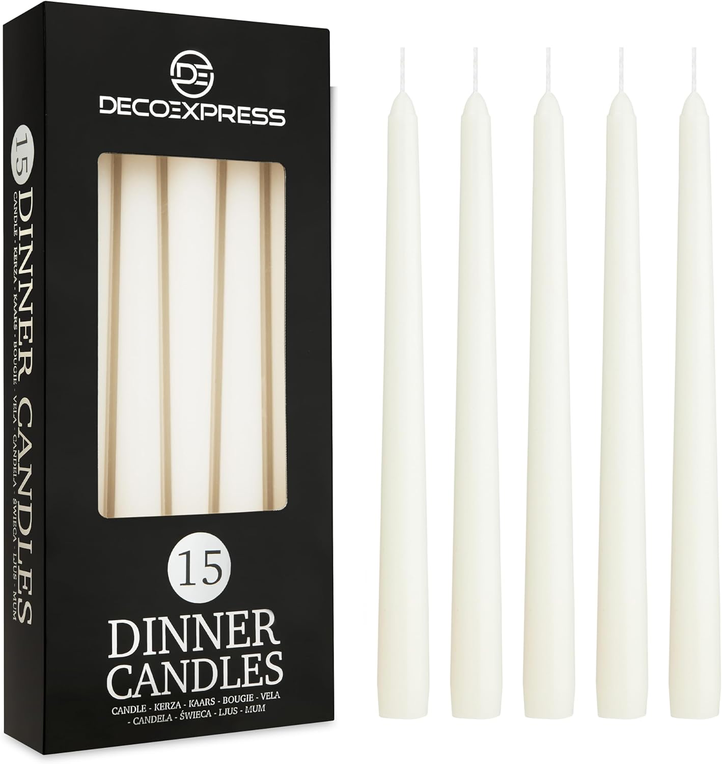 Candele Coniche 25 Cm - Set Da 12, Bianche, Senza Profumo, Antigoccia, Durata 8 Ore, Per Eventi - Foto 11