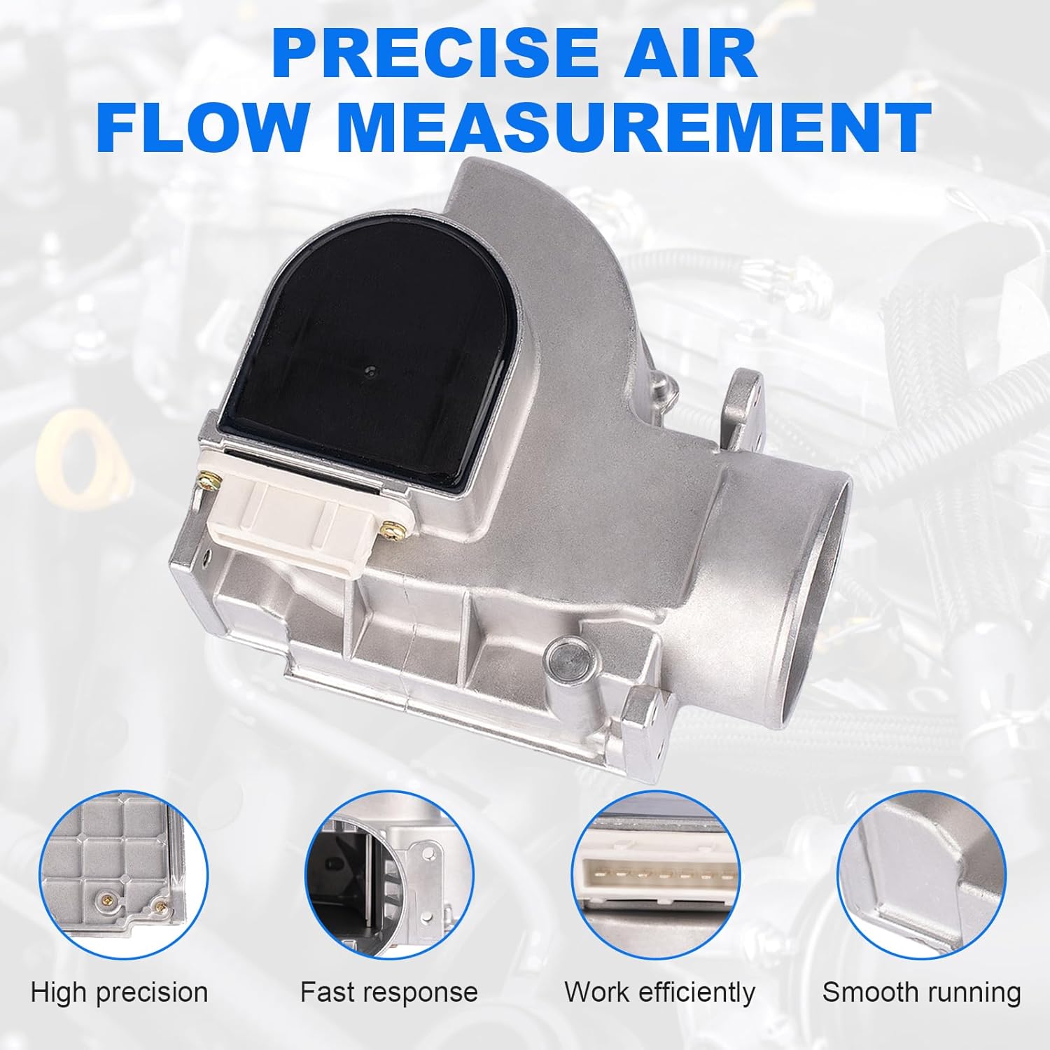 Mass Air Flow Sensor Compatible with Toyota for 4Runner for Pickup 1988 1989 1990 1991 1992 1993 1994 1995 V6 3.0L, MAF Sensor 22250-65010