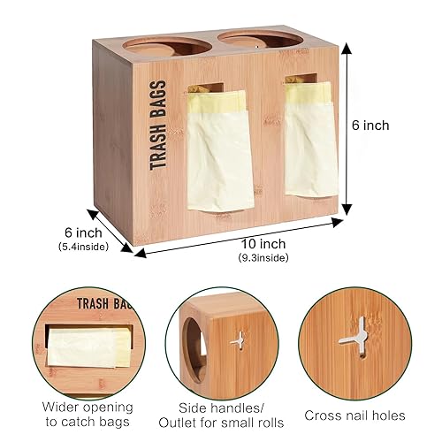 Miniatura 2 de Issimober Dispensador de bolsas de basura 2 en 1, soporte para rollo de 13 galones, soporte para bolsa de comestibles, contenedor de bolsa de basura