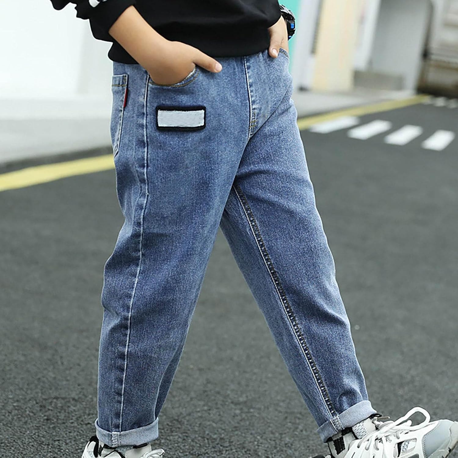 Boys Casual Trousers Comfortable Elastic Waist Jeans Lightweight Summer Pants for Active Kids Stylish Outdoor Hip