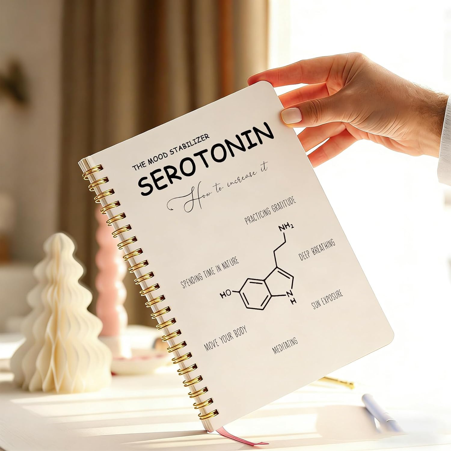 efgthyjdh Serotonin Chemistry Mental Health Notebook for Women Men 5.5x8.3 image 5