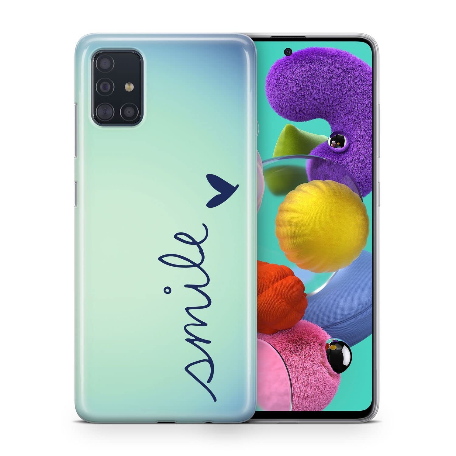 Coque Samsung Note 9 silicone bleu König Design Smile
