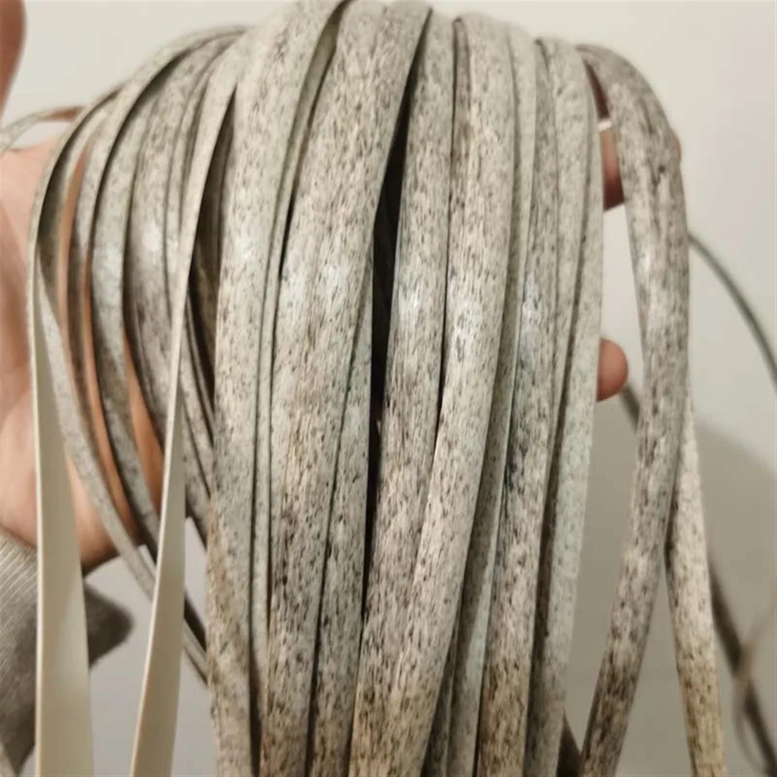 Kit de Reparación de Ratán 50 Metros 8mm PE sintético Material de ratán Plano gradiente Gris Tejido reparación Muebles Silla Mesa Cesta Cuerda de caña de plástico