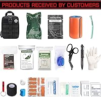 Vista 2 de Kit de Trauma Ifak, 74 Piezas de Suministros Tácticos de Primeros Auxilios Mejorados, Bolsa Molle Ifak Rip Away Suministros de Repuesto