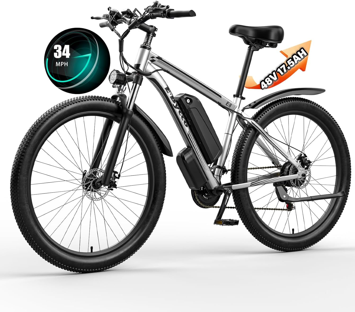 29 Inch Adult Commuter Electric Bike, 750 Watt/Peak 1000 Watt Motor 48V 17.5AH Removable Battery Electric Bike 29“ x 2.1” 34MPH Electric Mountain Bike 21 Speed Gear Shift Electric Bike