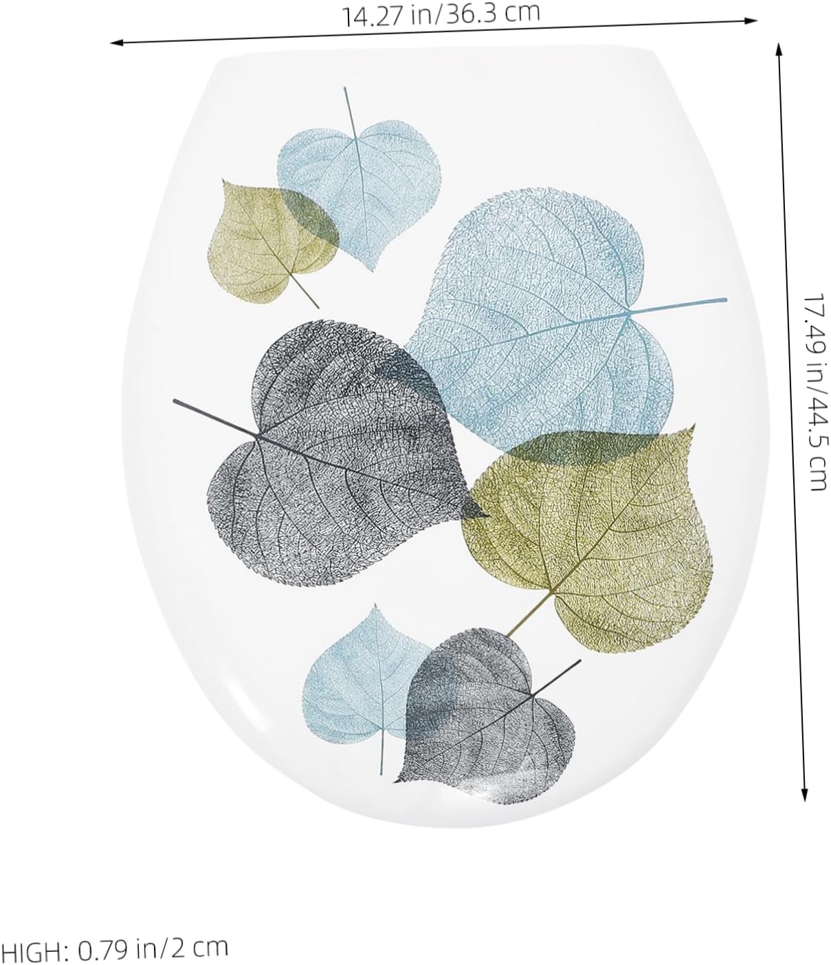 Plastic Toilet Seat Cover Fit Durable Easy to Clean Standard Comfortable Design for Bathroom Use Housewarming Gift Floral Print Design