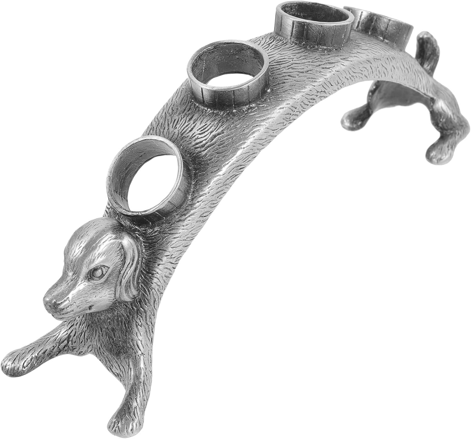 Gadpiparty Soporte de exhibición de mesa Diseño de perro Tapones de vino de 4 agujeros Soporte de tapón de botella Ramo de aleación de botella de