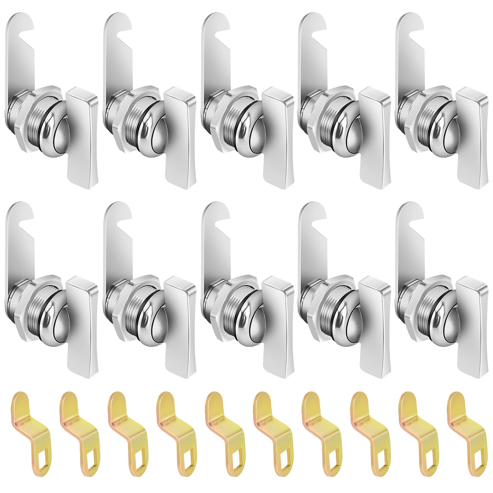 Thumb Cam Locks, RV Locks for Storage Door, Compartment Door, Thumb Operated Locks Keyless Non-Locking Locks Fits on Camper, Vehicles, Files Drawers (5/8 Inch 10Pcs)