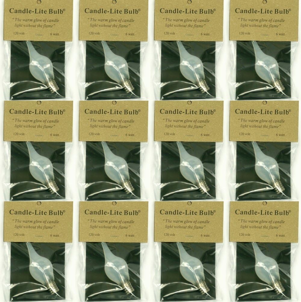 Pack of 12 6 Watt Large Candle-lite Light Bulbs