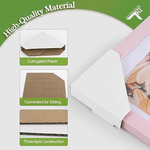 Miniatura 12 de Golden State Art - Protector de esquina para marco de fotos (cartón, ajustable, 48 unidades)