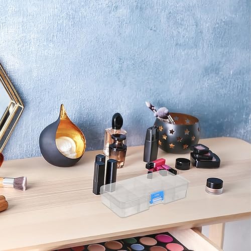 Miniatura 4 de Healifty Caja de almacenamiento de plástico 8 rejillas organizador de contenedores Divisor compartimento de rejilla con tapa para joyería Cuentas