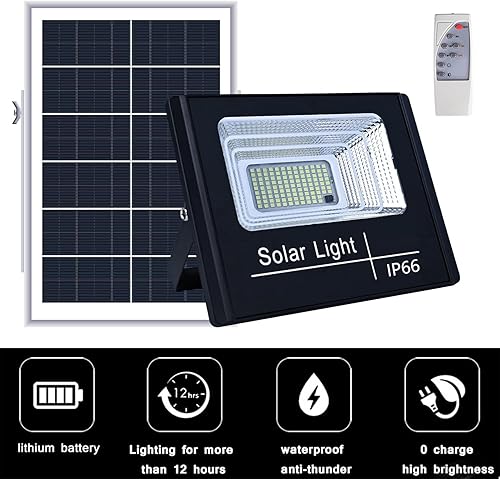 Miniatura 5 de UT - Luces solares para exteriores, 56 luces LED de seguridad solar con control remoto, sensor automático del atardecer al amanecer IP66