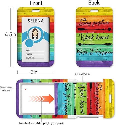 Miniatura 76 de Funny Chicken Badge Holder with Retractable Reel ID Card Badge Case with Carabiner Clip Heavy Duty Vertical Card Name Tag Badge Protector Cover for