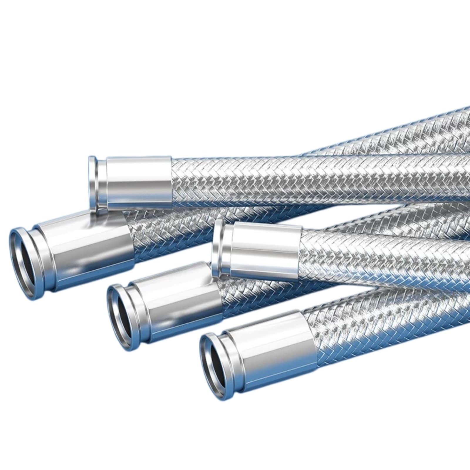 Purzen 304 Stainless Steel Braided PTFE Hose Corrugated PTFE Liner 2 inch Tri-Clamp Flexible Hose for Processing Equipment and Pipeline Systems,100cm