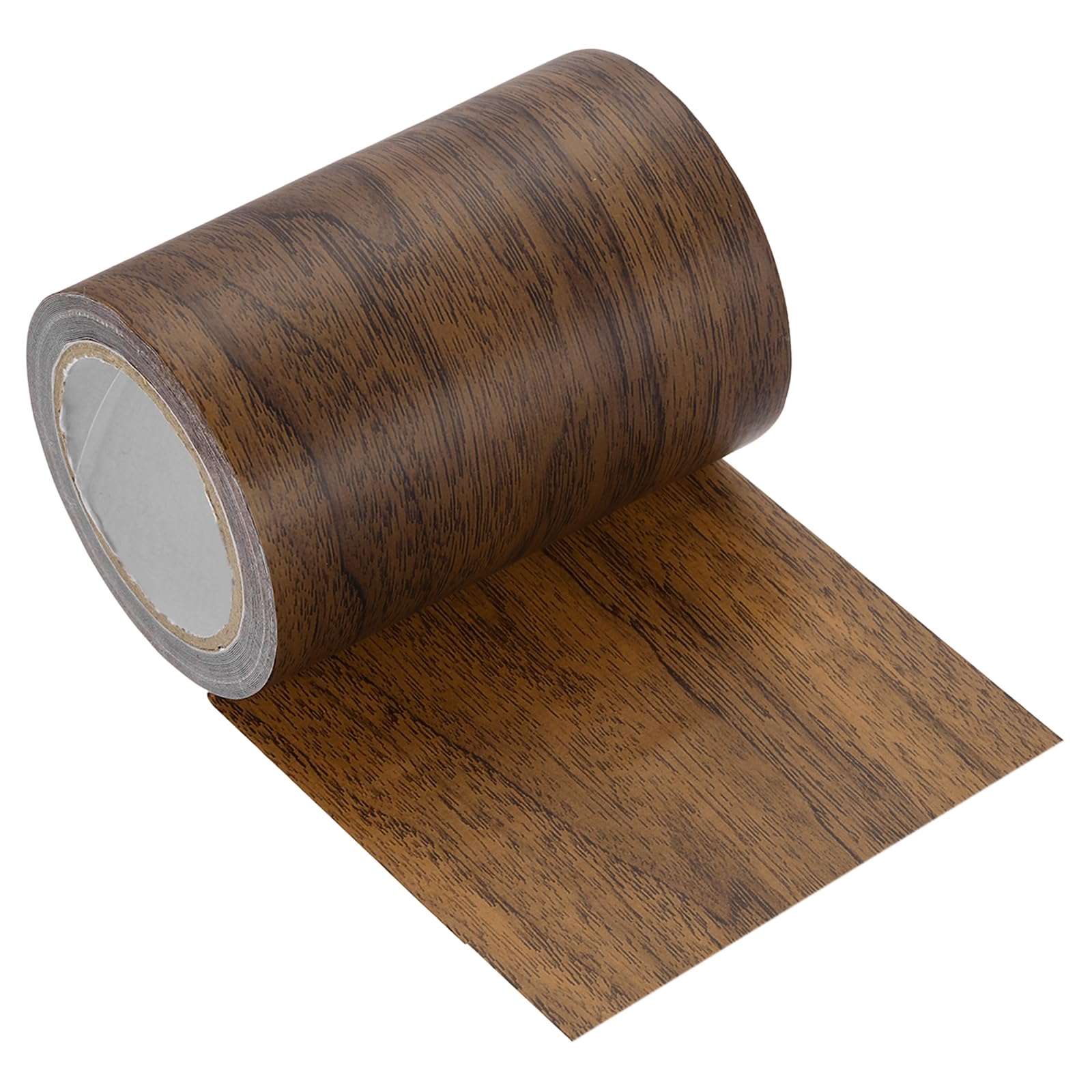 sourcing map Wood Grain Repair Tape, 80mm x 4.57m Self Adhesive Wood Grain Colored Duct Tape Waterproof Repair Patch for Furniture Floor Scratch Fix, Baseboards, DIY Decor, Dark Pine