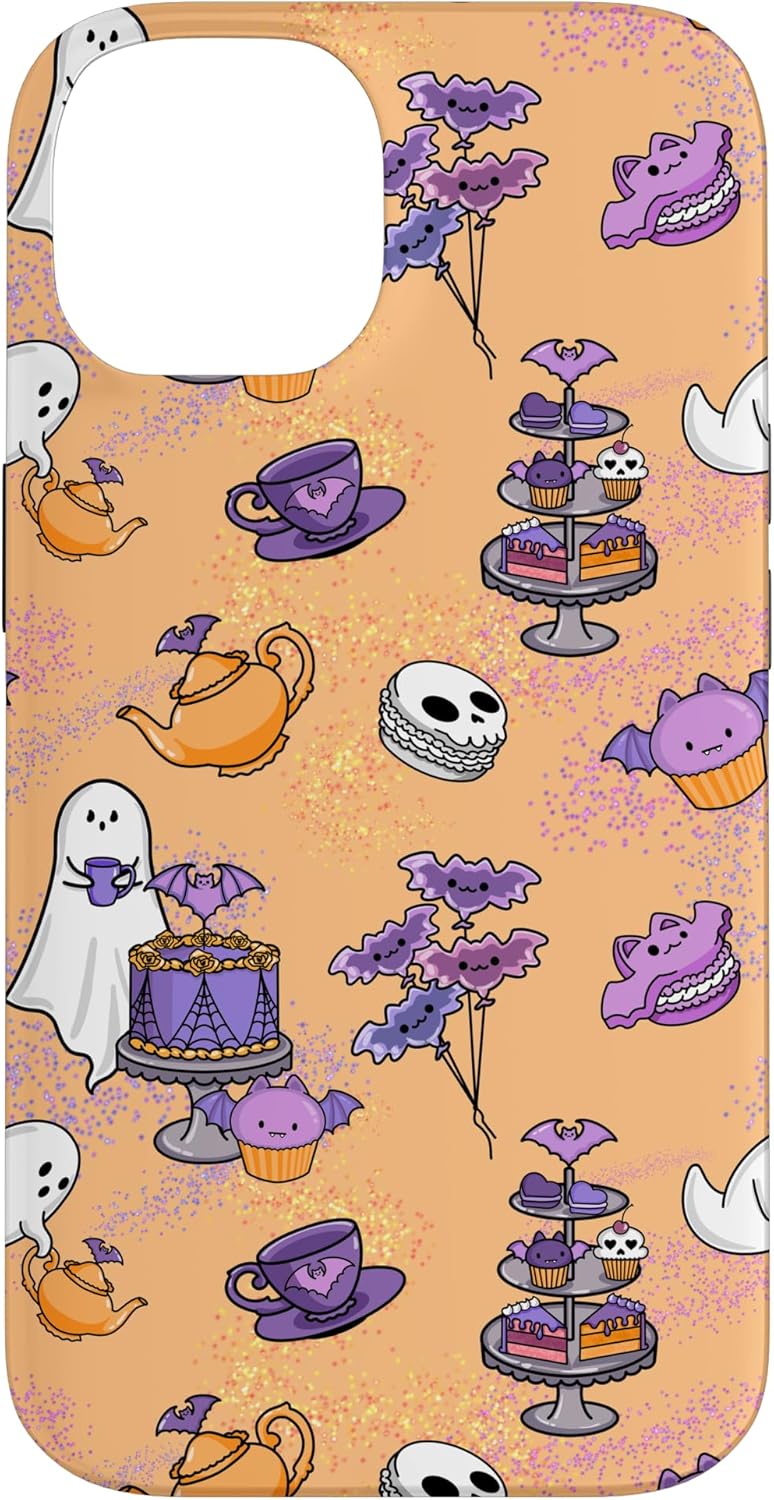 iPhone 13 Pastel Goth Halloween Tea Party Ghost Bat Cupcake Witchy Case