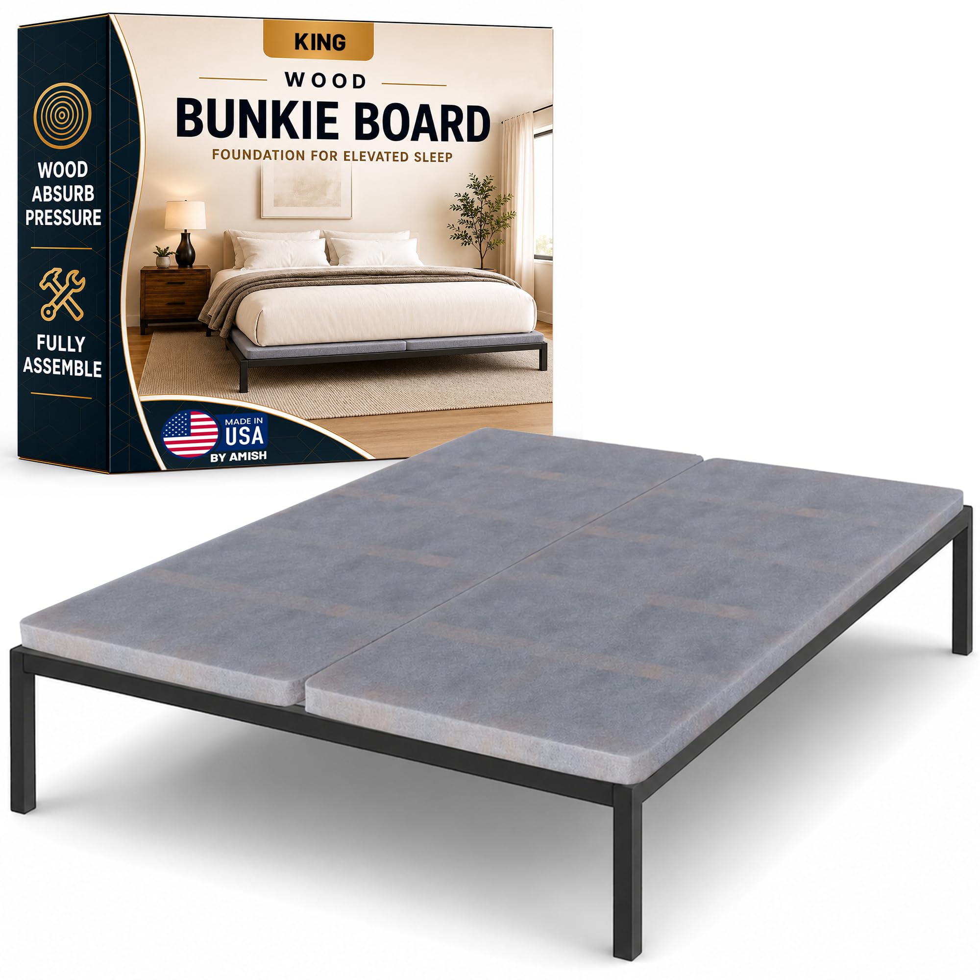 Treaton 2-Piece Split Wood Bunkie Board