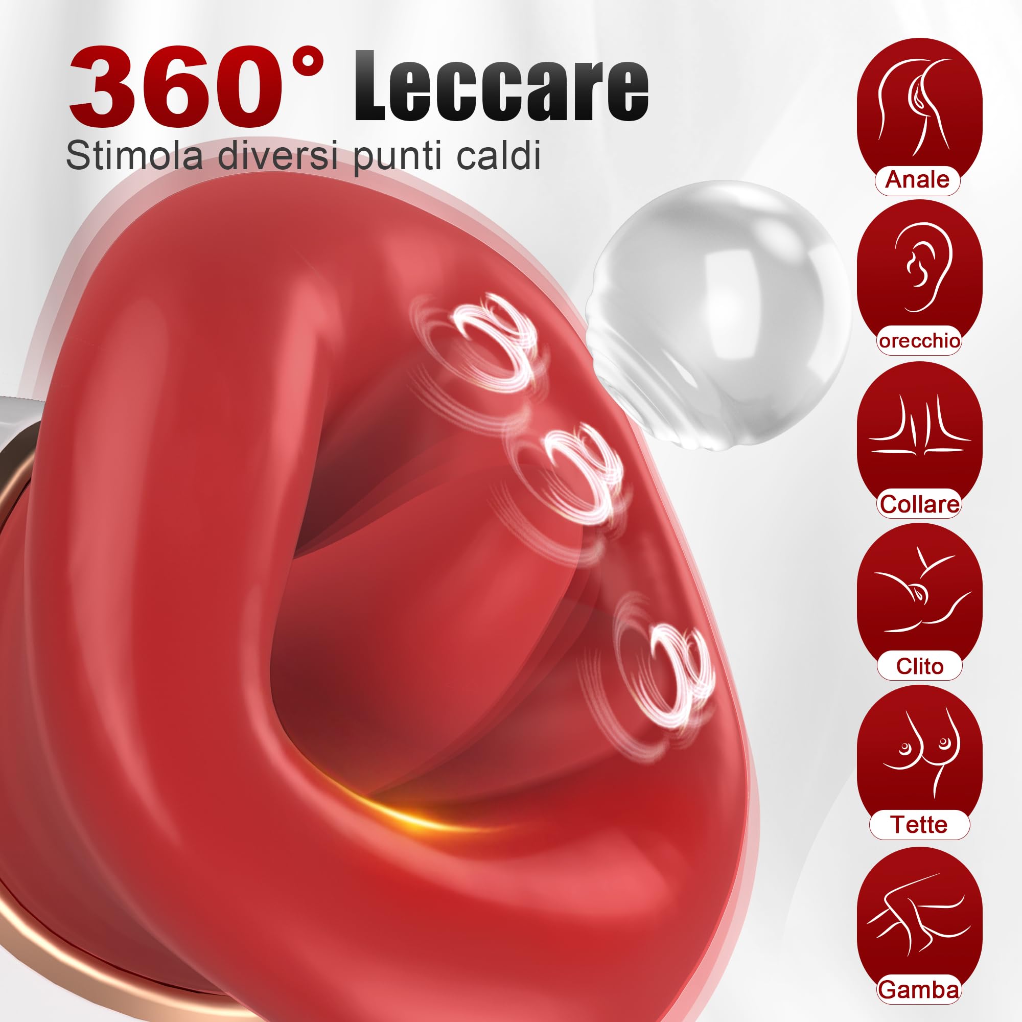 Succhia Clotoride Vibratore Donna Sex Toys - Vibratoreper Donna Piccolo con 3 Suzione 3 Leccata, Stimolatore Clitorideo Potente Vibratori Sex Toy, Giochi Erotici per Clitoride Vagina Capezzolo Anale