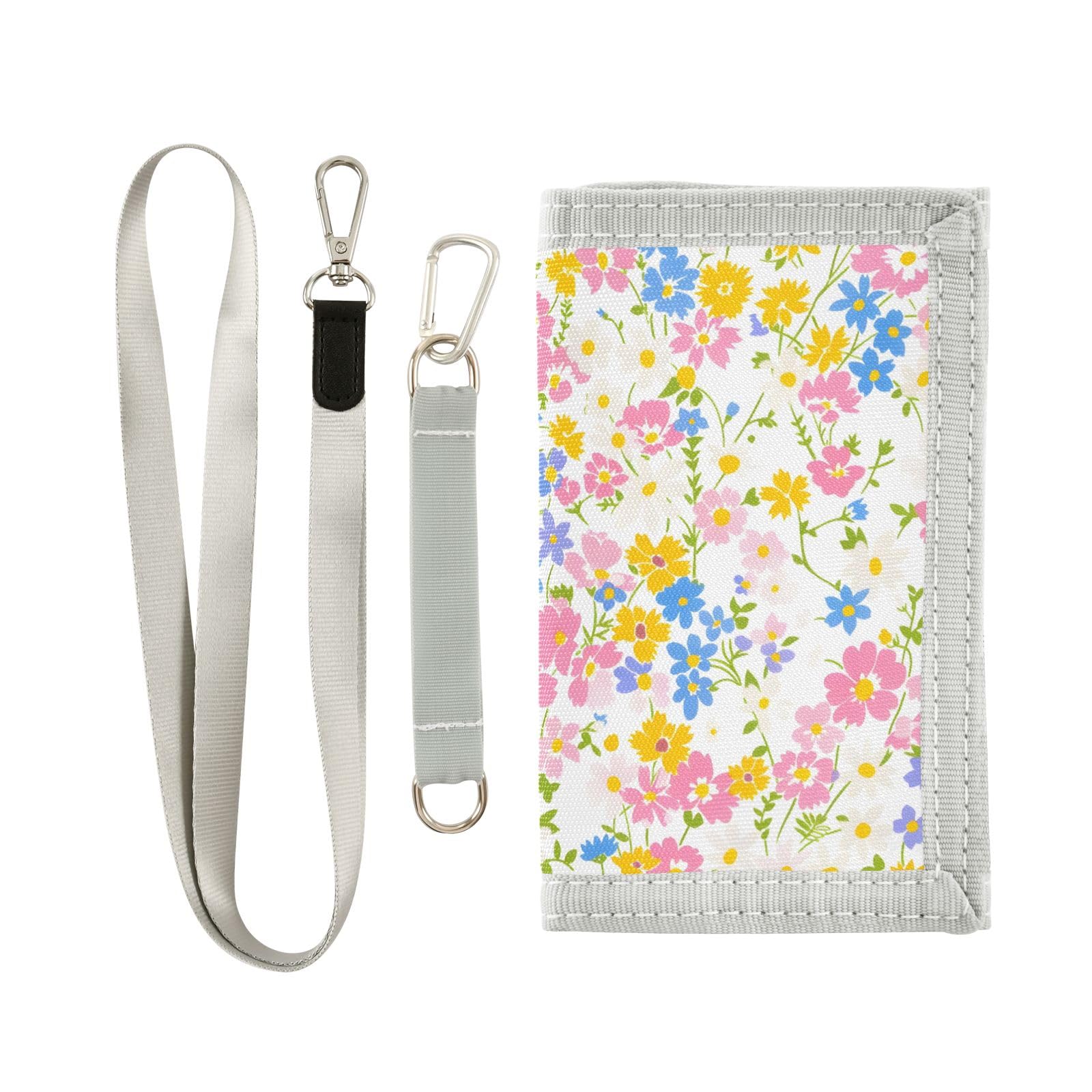 ALAZA Kids Wallets for Boys Girls Toddler Trifold Wallet Children Small Flower with Zipper Coin Pocket