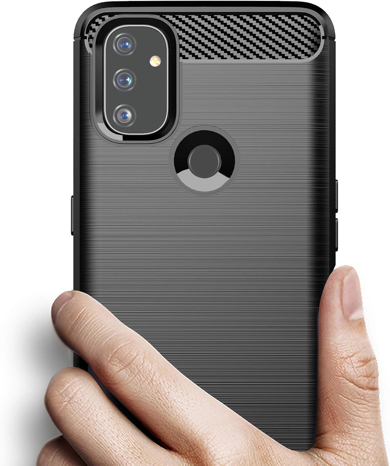 Osophter for Oneplus Nord N100 Case Shock-Absorption Flexible TPU Rubber Protective Cell Phone Cover for Oneplus Nord N100(Black)