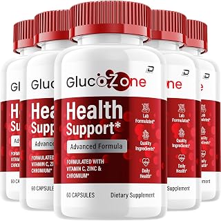 Glucozone Capsules – Glucozone Advanced Supplement, All Natural Formula to Maintain Healthy Levels, Gluco Zone Maximum Strength, Reviews (5 Pack - 300 Capsules)