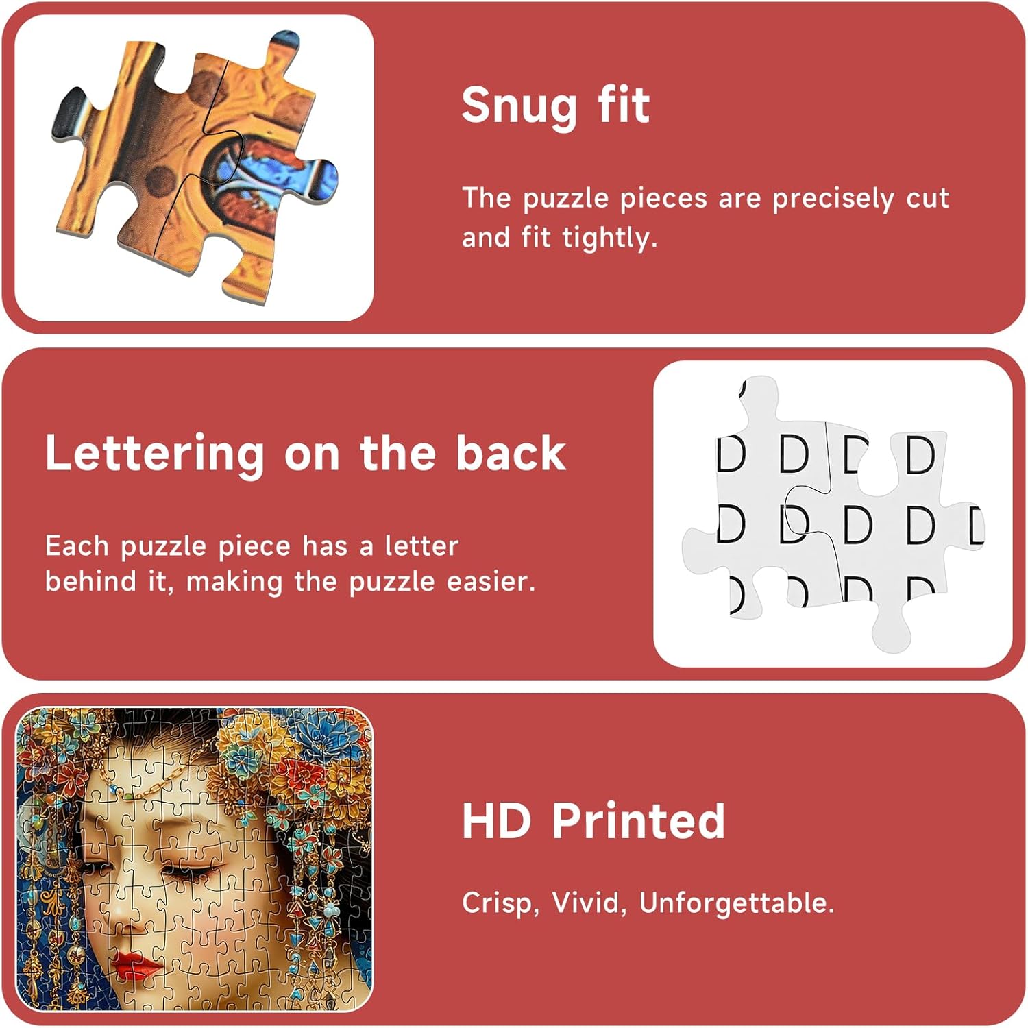 Japanese Geisha Mosaic Art 1000 Piece Jigsaw Puzzle for Adults - Traditional Ukiyo-e Inspired Scene with Poster & Lettered Back, 22.8" Square HD Quality, Unique Gift for Art & Culture Lovers