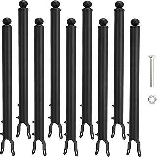 9 Pack 1-3/8'' Chain Link Fence Extension, 19.5'' Fence Extension Height, Galvanized Post Extender for Dogs and Privacy (Black)