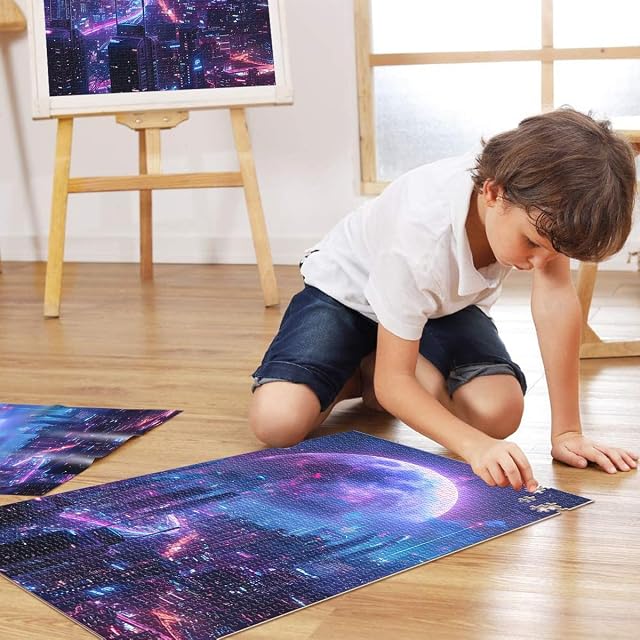 Foto 4 de 6 de Rompecabezas de 2000 Piezas para Adultos Astronauta Nocturno de Mars City Juegos Juguetes Regalo…