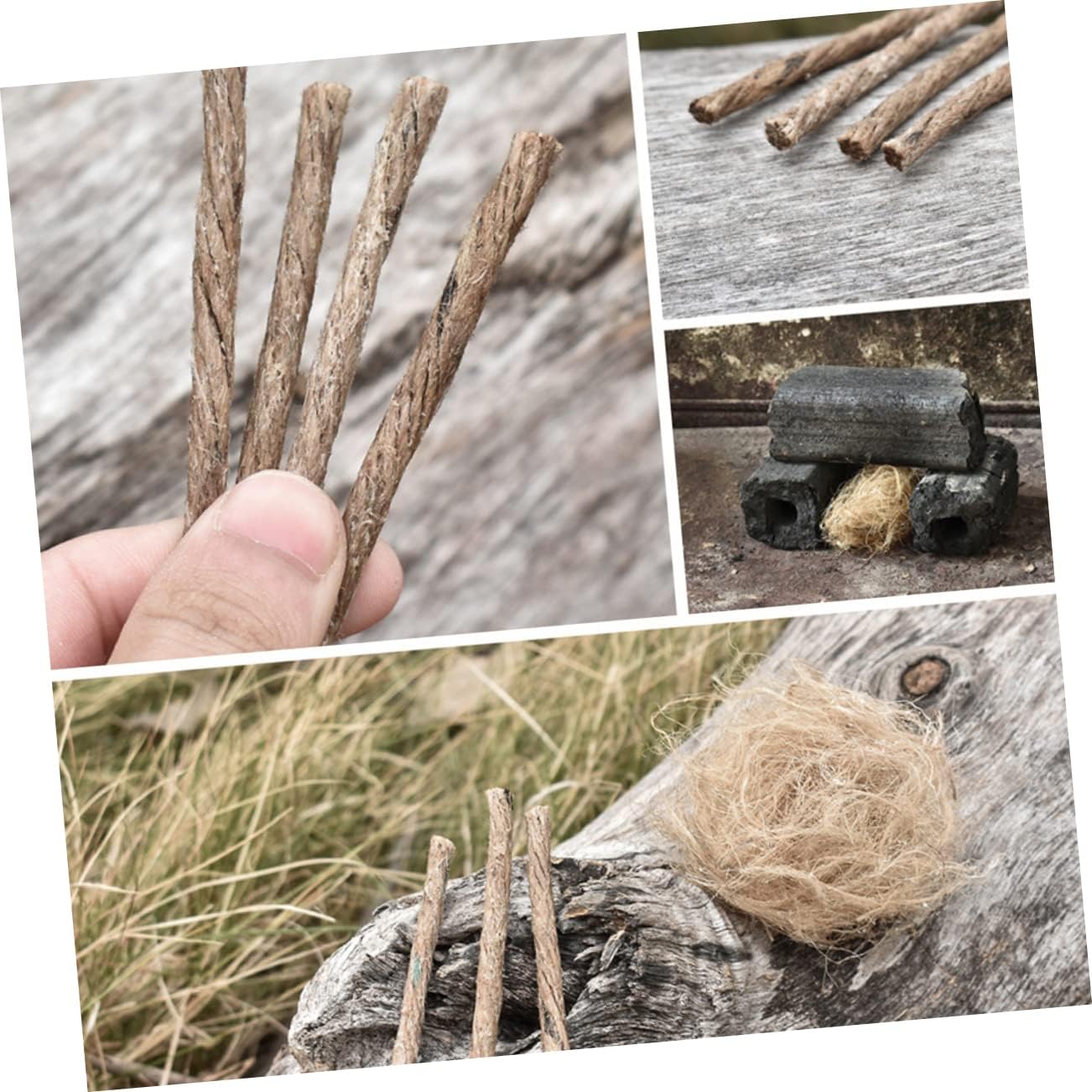 Yardwe 30pcs Fire Starter Cord Waxed Rope for Camping Hiking BBQ Weatherproof Easy to Use for Campfires Emergency Situations Outdoor Cooking