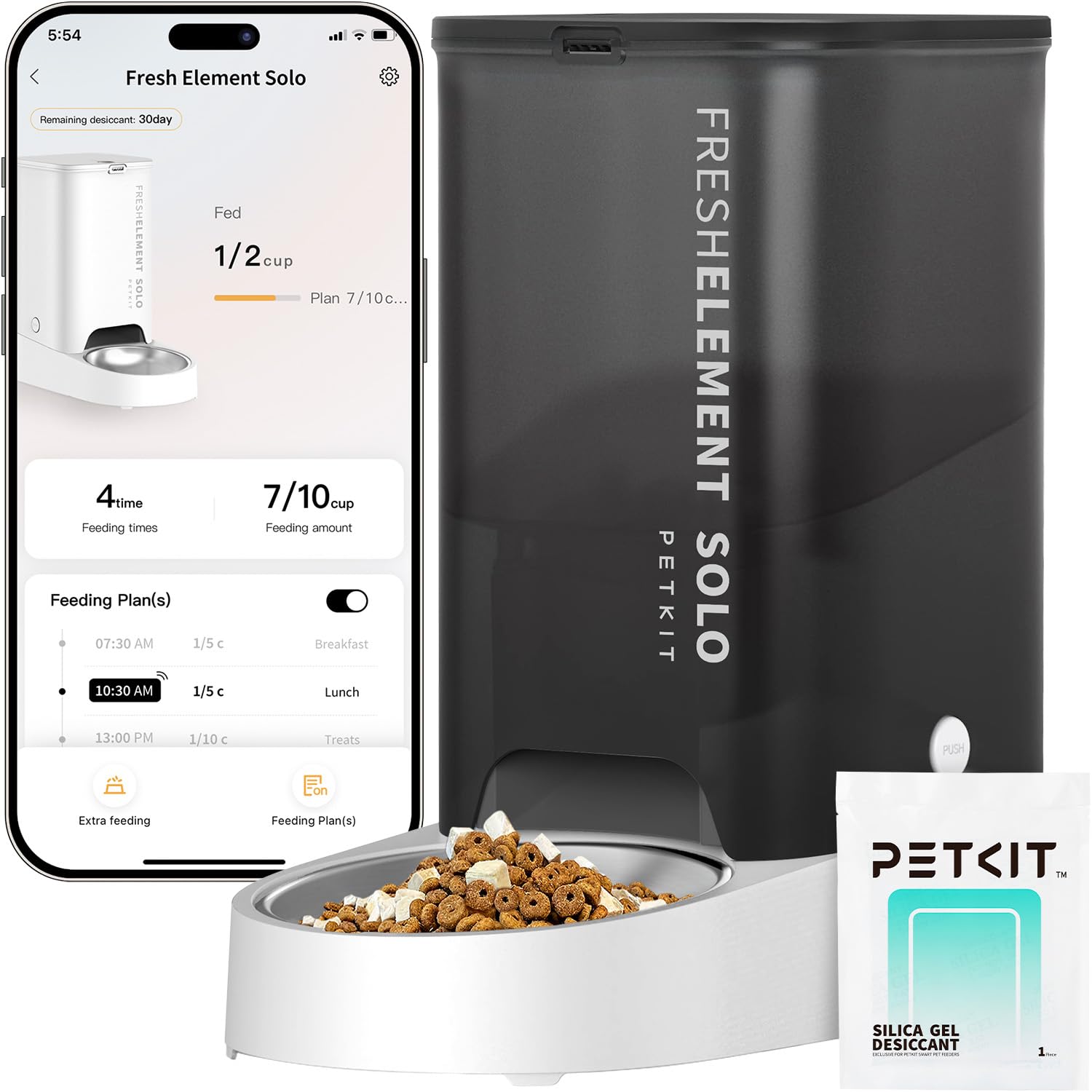 PETKIT Distributore Automatico Cibo Gatti, 3L Distributore Automatico Cibo Cani,2.4G WiFi,1-10 Pasti,1-15 Giorni,Ciotola in Acciaio Inox 304,Tecnologia Fresh Lock