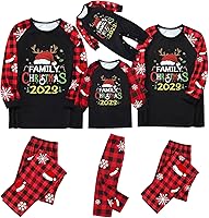 2023 Christmas Matching Pajamas for Family Red Plaid Classic Xmas Pjs Funny Jammies Cute Nightwear Sleepwear Sets