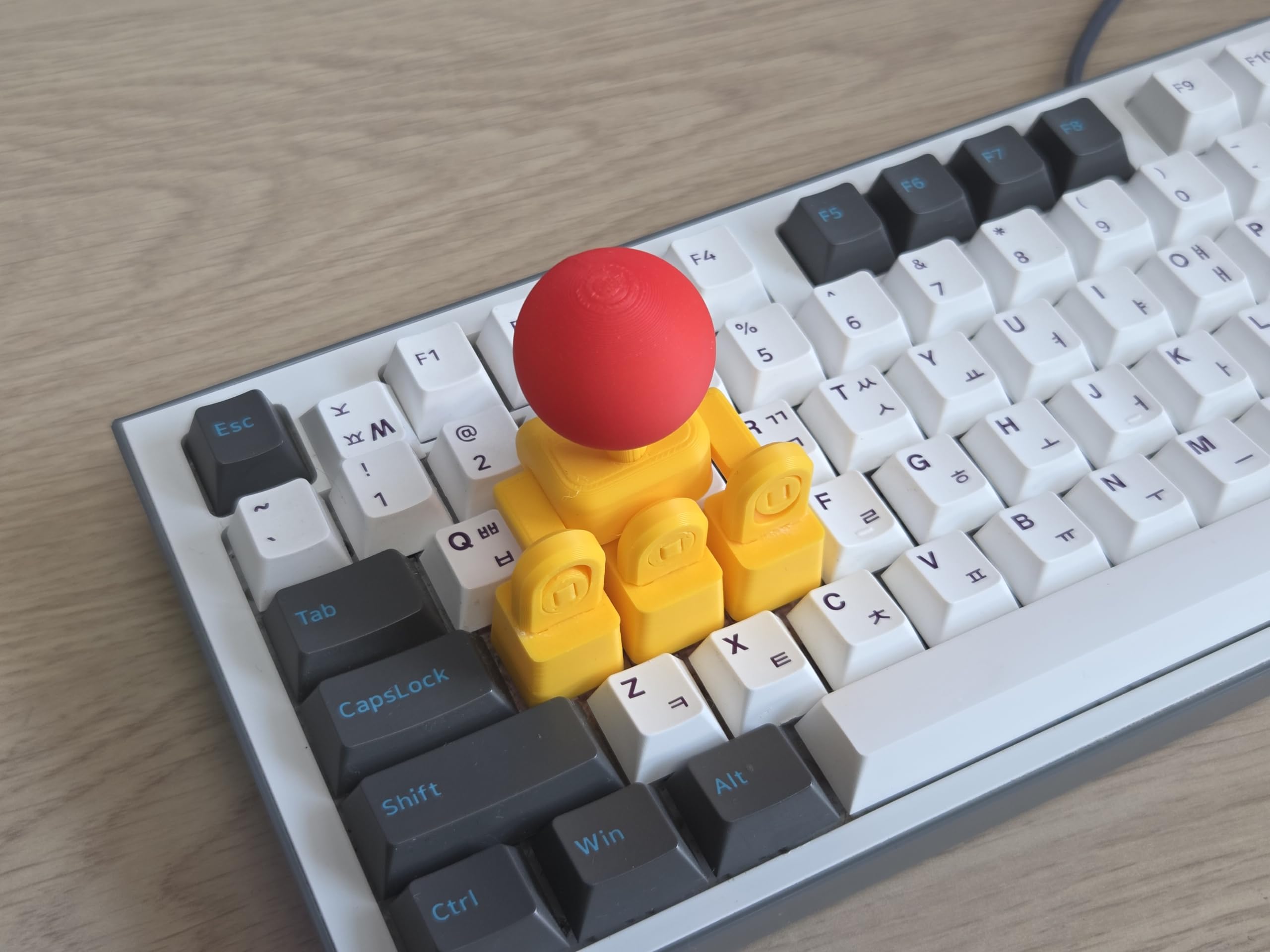Mechanical Joystick Keycap for WASD | Retro Arcade Mini-Joystick Mod for Mechanical Keyboards | Perfect for Fighting, Arcade & Retro PC Games (Yellow/Red)-image-21