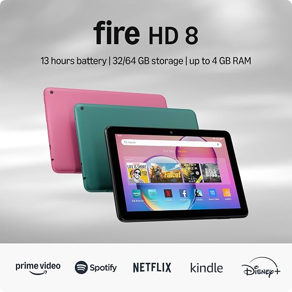 Tableta Amazon Fire HD 8 como nueva (modelo más reciente), pantalla HD de 8”, 3GB de memoria, 32GB, diseñada para entretenimiento portátil, Negro