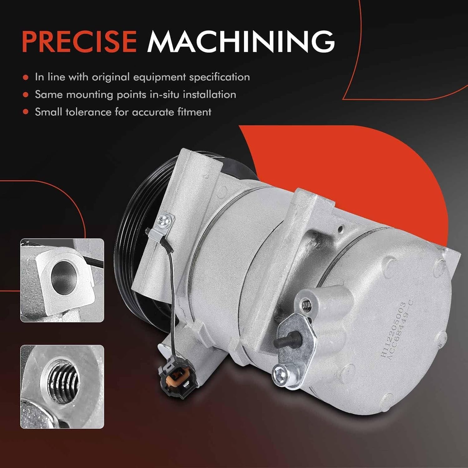 A-Premium Air Conditioner AC Compressor with Clutch Compatible with Nissan Altima 2.4L 1998-2001, DKV14C Style, 4 Grooves