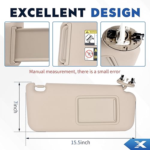 Miniatura 4 de Parasol para el lado izquierdo del conductor y del pasajero derecho para Toyota RAV4 2006-2013, reemplaza # 74320-42501-B2,