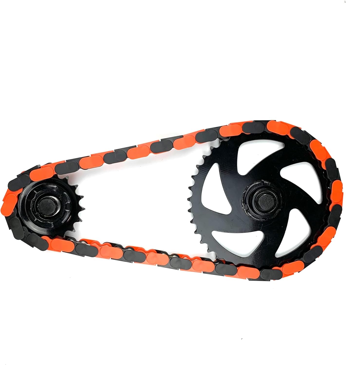Bicycle Chain Cover – Protects Your Clothing Against Chain Lube and Adds Style - Easy Installation – No Tools Required – Single-Speed or Fixed-Gear Bikes Only (Black-Orange, Adult)