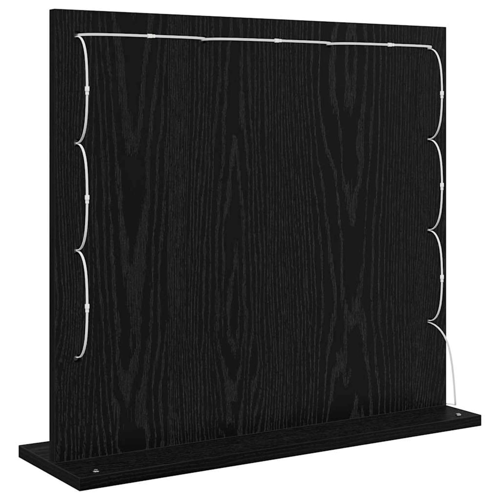 Gecheer Schminkspiegel mit LED-Lichtern Schwarz Eiche 60x55x18 cm, Deko Spiegel Bathroom Mirror für Badezimmer Make-up Rasur Wohnung Hotel868286