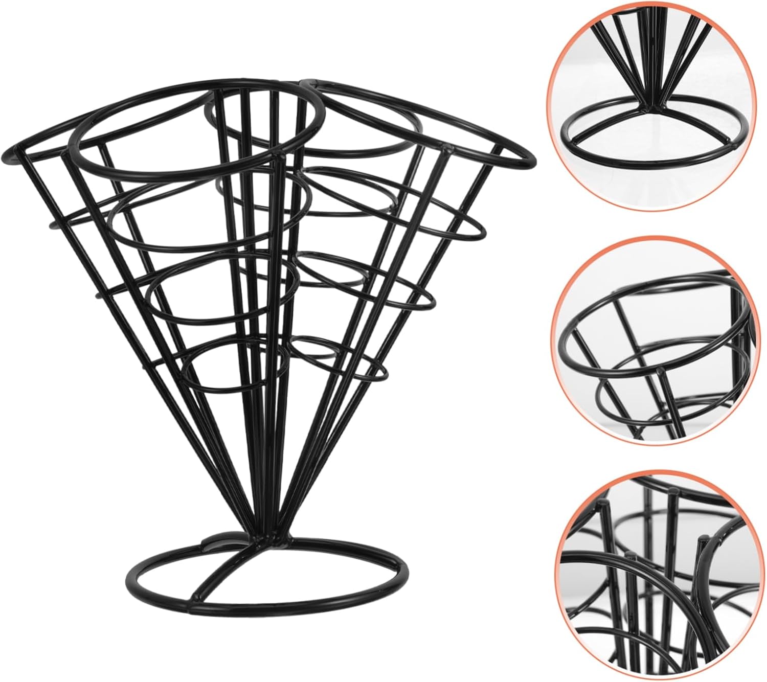 Cabilock 4holes Snack Storage Holder French Fries Cone Basket Snack Display Fries Holder Basket French Cone