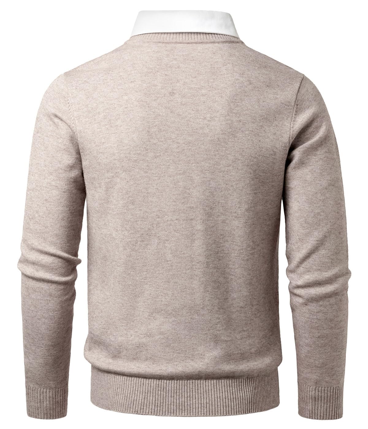 Jersey Hombre Suéter de Punto Jersey con Cuello Camisero Jerséis Fino Cuello Redondo Casual Jersey 2 in 1 Trabajo Sudadera de Manga Larga
