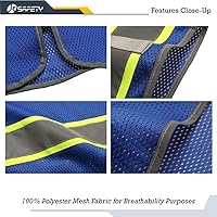 Vista 4 de JKSafety Chaleco de Alta Visibilidad con Múltiples Bolsillos y Forro de Malla Lite que Cumple con los Estándares ANSI/ISEA