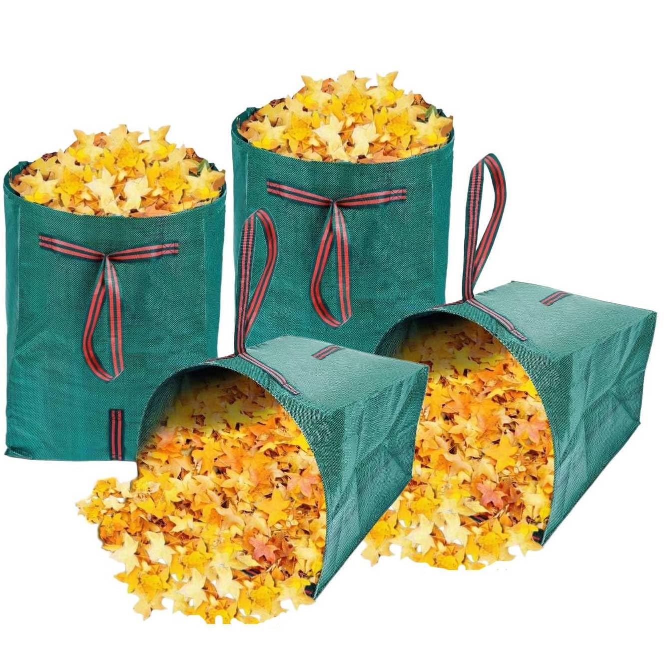 Amazon.com: Leaf Collector Bags,Collapsible Yard Waste Bag 4-Pack,Large ...