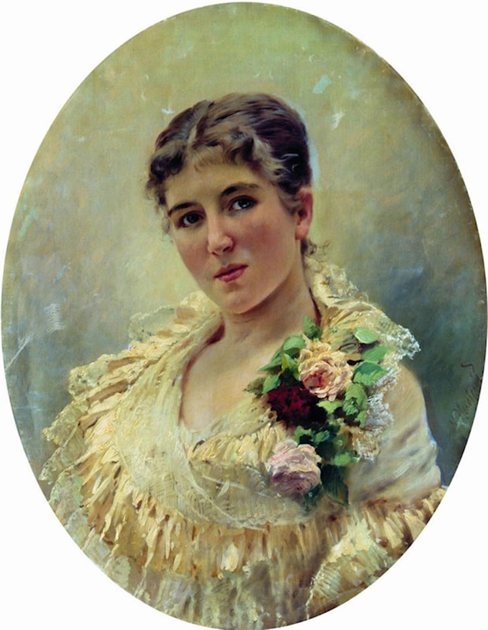 ARTXLXXBN Famous Prints Artwork Pictures Poster Painting Art Female Portrait by Konstantin Yegorovich Makovsky Artwork Landscape Pictures for Home Decor 60x90cm