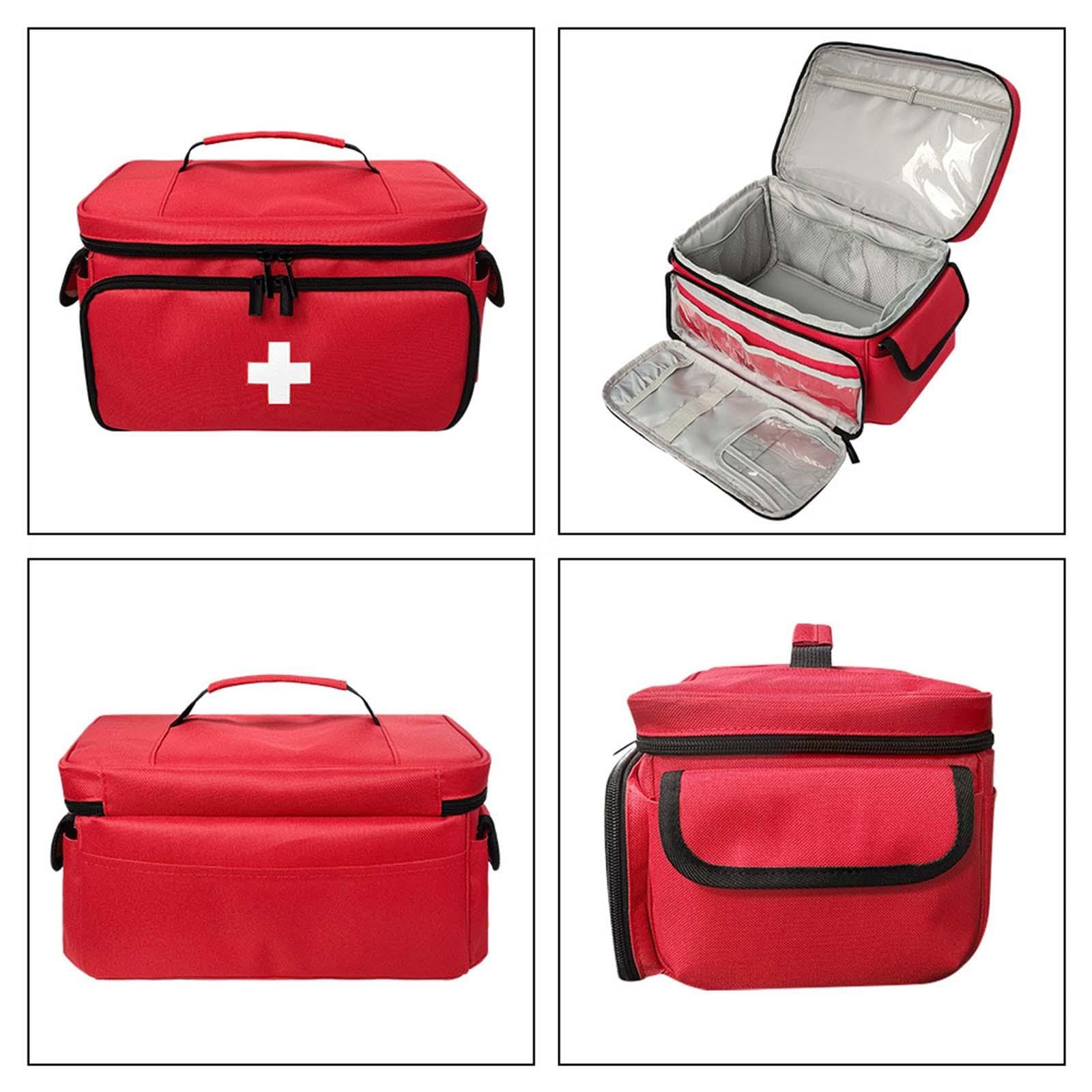 F Fityle Botiquín Bolso Pastillero para Emergencias Estuche Organización Médica con Asa y Diseño Compacto Adecuada para Hogar Trabajo Coche y Camping, Rojo