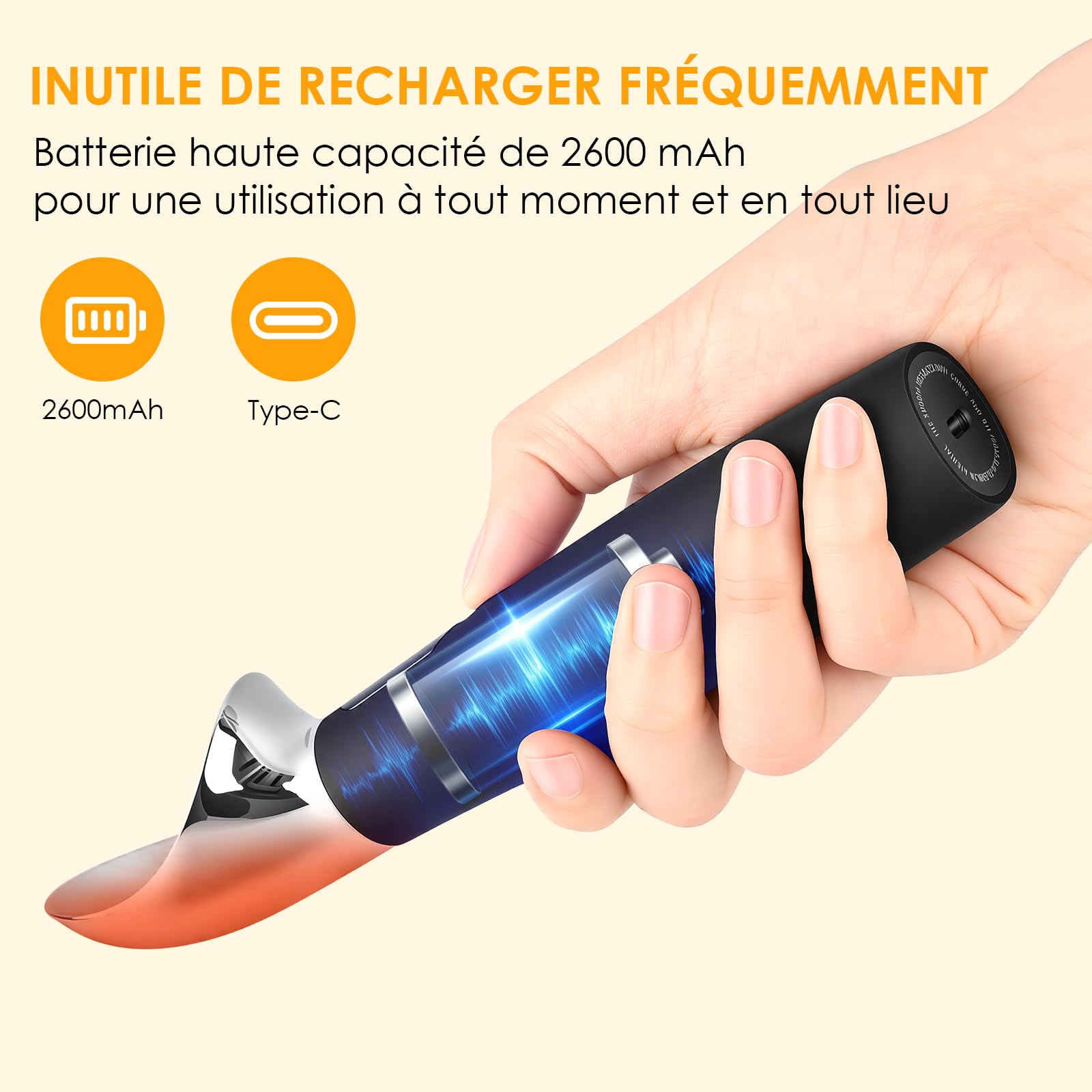 Cuillère à Glace, Boule à Glace Électrique Chauffante avec 3 Positions de Chauffage, Rechargeable, Étanchéité IPX7, Portionneur de Boules de Glace Antiadhésif, Ice Ball Scoop pour Glace Dure