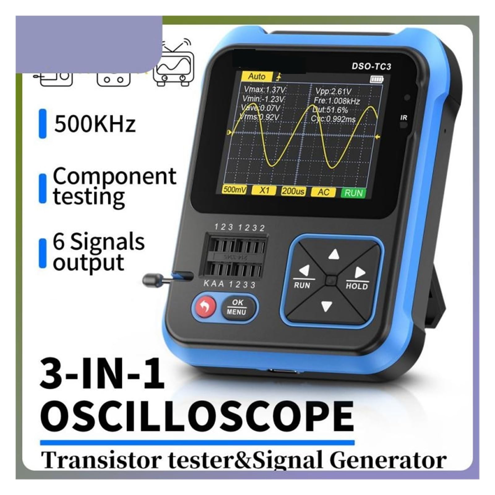 DM40C 10Hz-60MHz Digital Multimeter Oscilloscope Signal Generator W/ Probe | UK