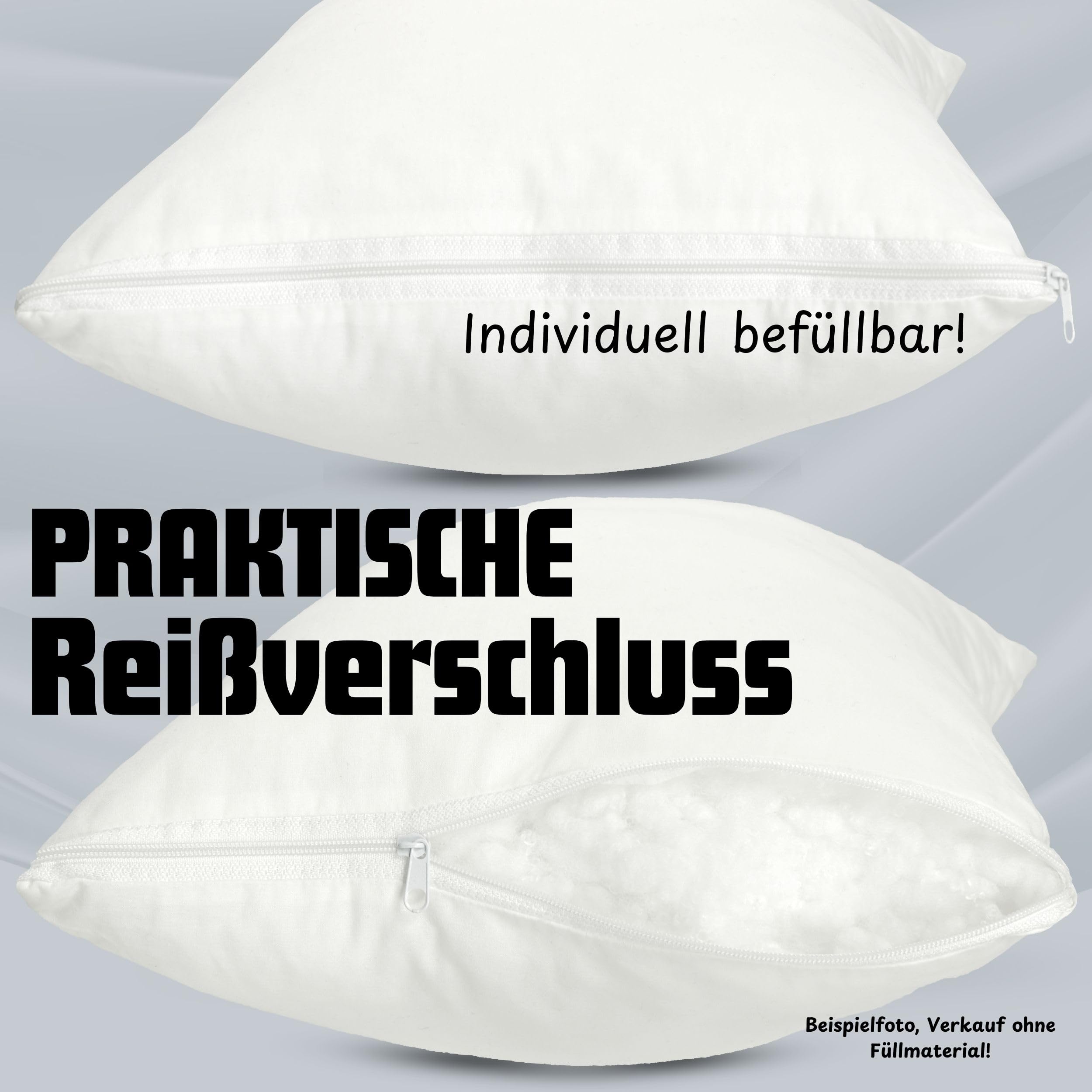Qooltex Kissen Inlett ohne Füllung 40x70 cm 2er Pack Set 100% Baumwolle