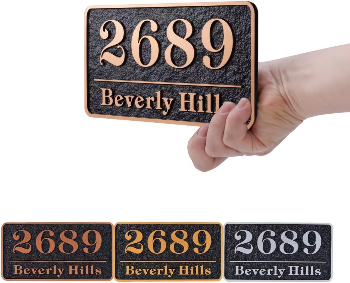 Custom House Address Sign, Personalized Address Plaque for Outside Street Name Address Sign House Number,STYLE 4