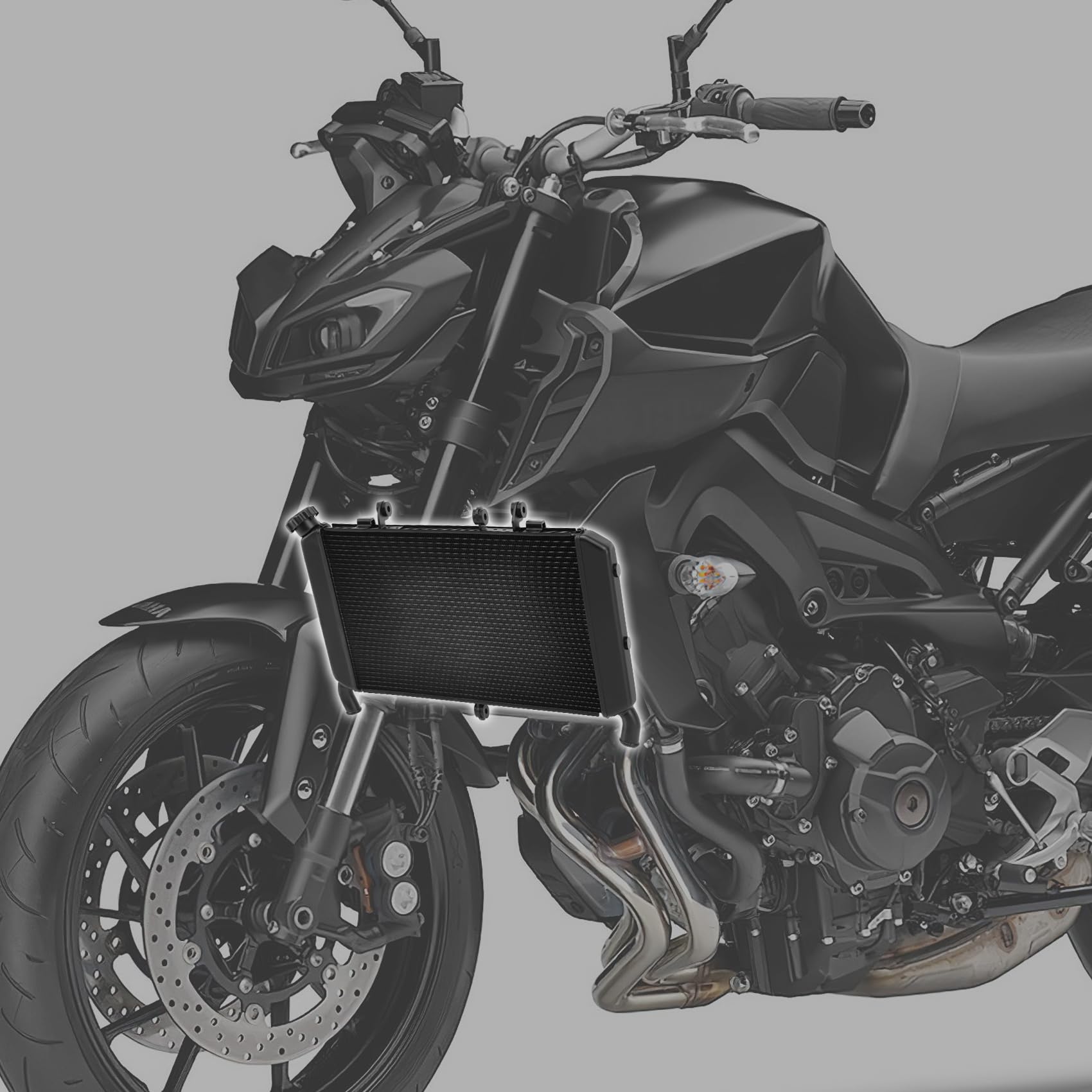 XNT MOTOR - Radiatore moto in alluminio per Yamaha MT-09, FZ09, FJ09, XSR900, TRACER 900 GT, sistema di raffreddamento ad alte prestazioni, anno di costruzione 2014-2021, nero