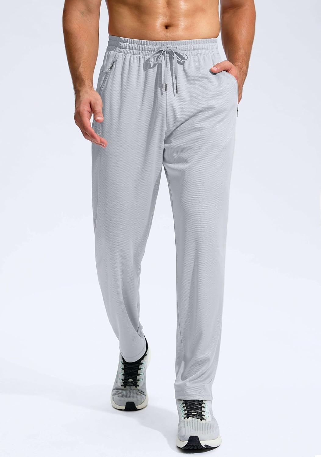G Gradual Men's Sweatpants with Zipper Pockets Lightweight Mesh Athletic Pants for Men Open Bottom Workout Gym Running - Image 2